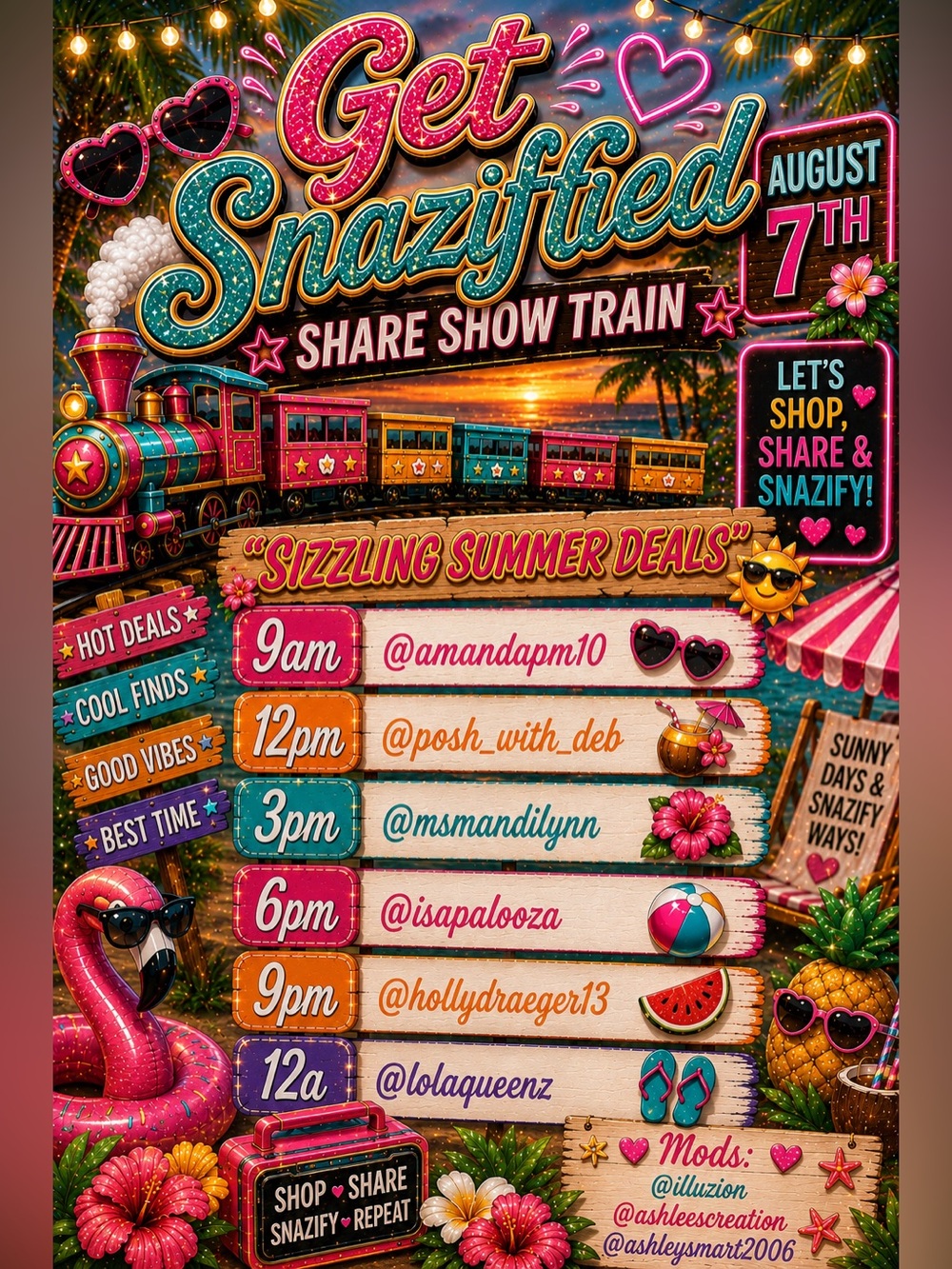 Join me on the Get Snazified Share Show Train! New Themes Every Week 💎☀️🌺